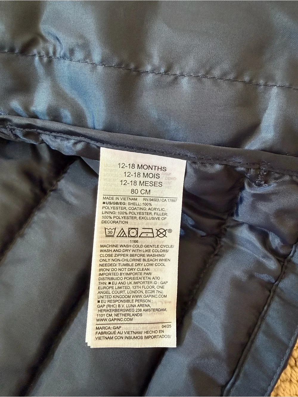 Gap Navy Puffer Hooded Jacket - Kids